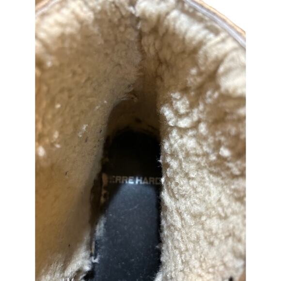 PIERRE HARDY Tan suede lace up shearling wedge ankle desert chukka boots sz 9 40 - Picture 6 of 13